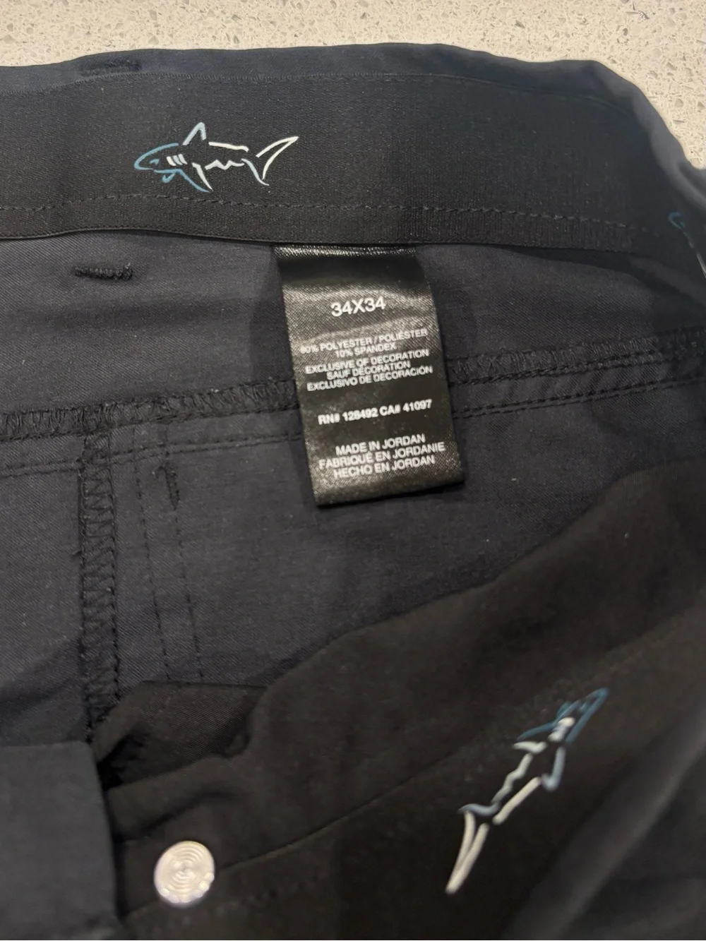 Greg Norman Men's Black Stretch 5-Pocket Straight-Leg Tech Pants 34X34